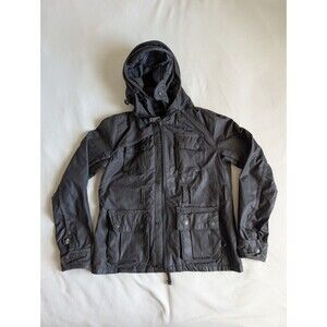 Superdry Black Label Motorcycle Ton Up 58 Jacket Women's Size L Double Hood Moto